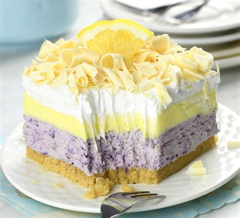 lemon blueberry no bake dessert.